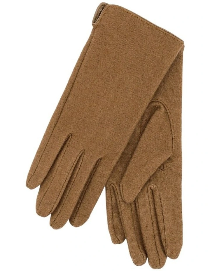 Valentina Wool Blend Gloves in Beige image 3