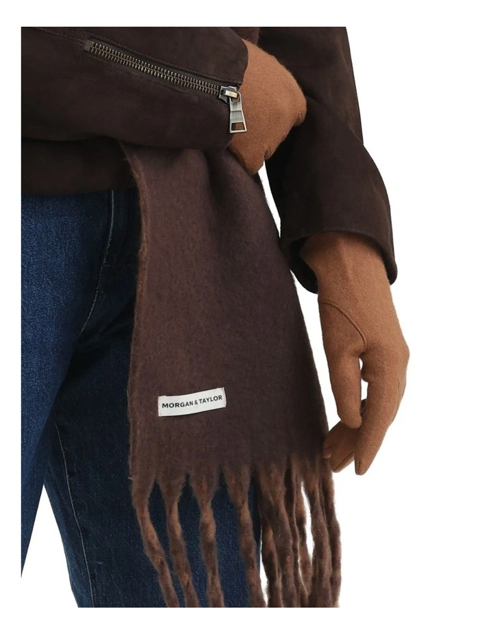 Valentina Wool Blend Gloves in Beige image 4