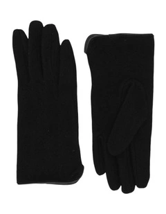 Valentina Wool Blend Gloves in Black