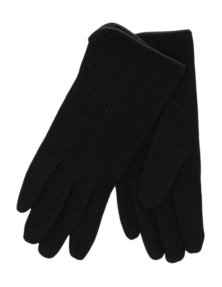 Valentina Wool Blend Gloves in Black image 2
