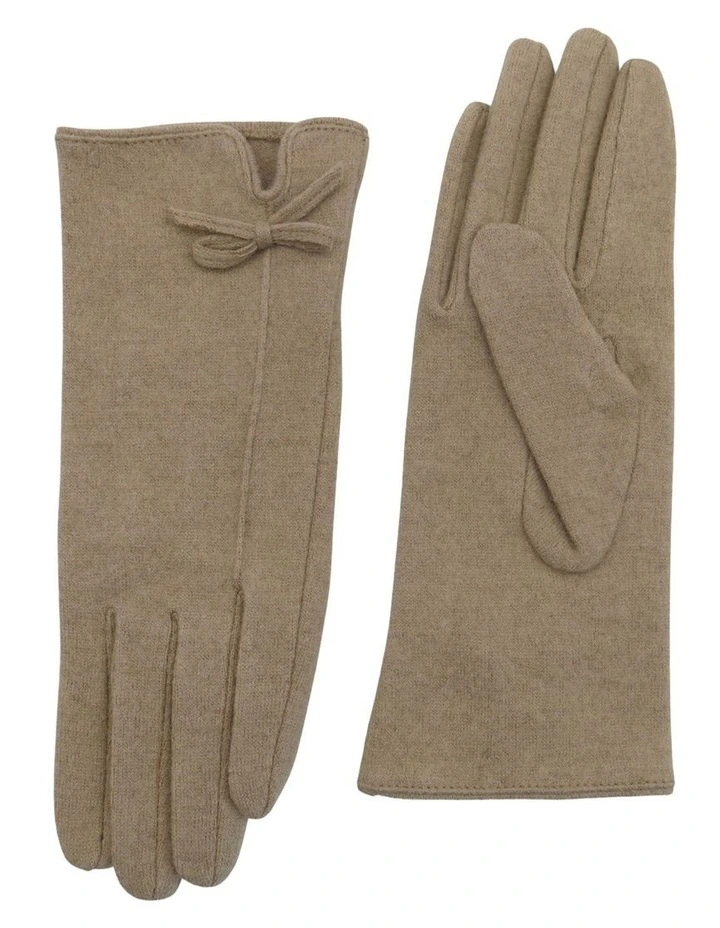 Angelica Wool Blend Gloves in Sandy Beige image 1