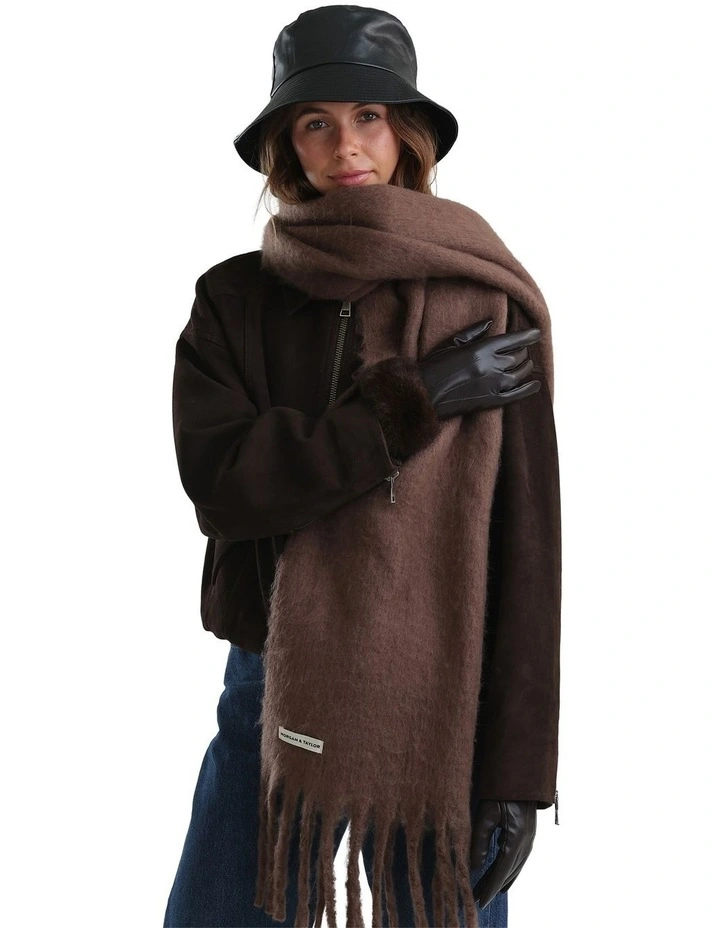 Gia Faux Leather Gloves in Brown image 6