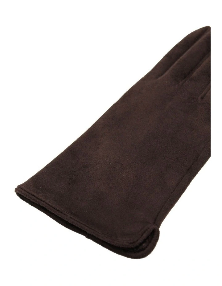 Amalie Faux Suede Gloves in Brown image 4