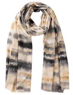 Abstract Stripe Scarf in Grey/Black