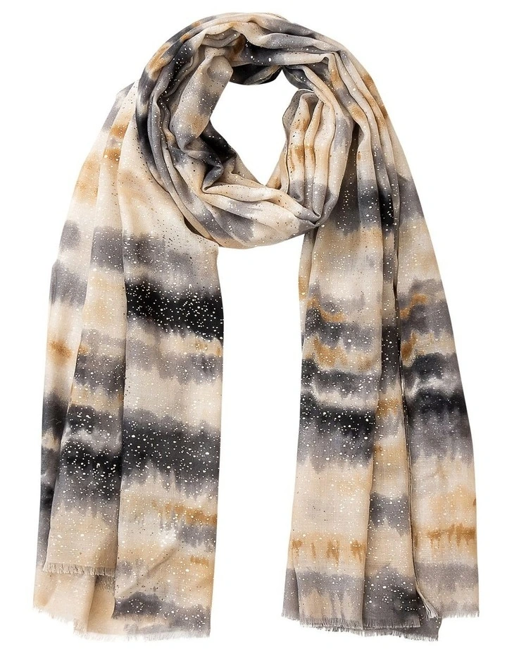 Abstract Stripe Scarf in Grey/Black image 1