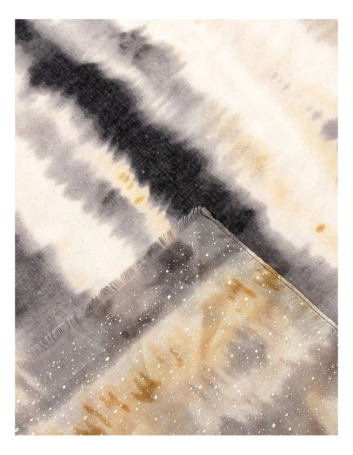 Abstract Stripe Scarf in Grey/Black image 2