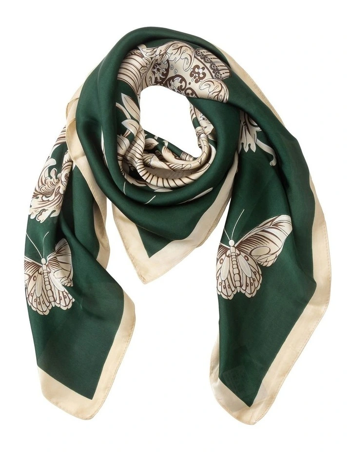 Floral Print Neckerchief in Green image 1