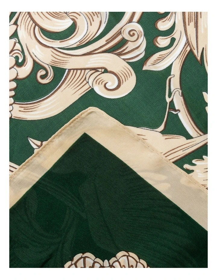 Floral Print Neckerchief in Green image 2