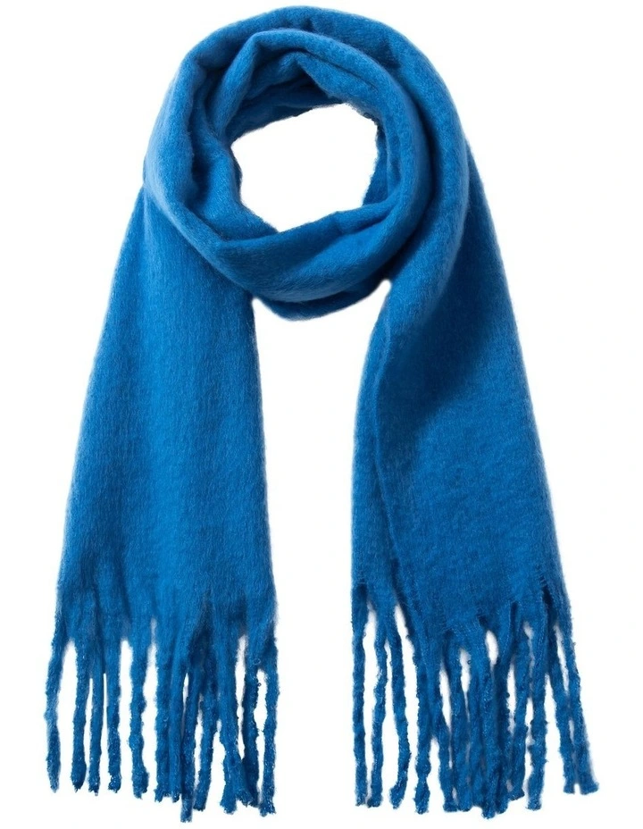 Solid Chunky Knit Winter Scarf in Blue image 1