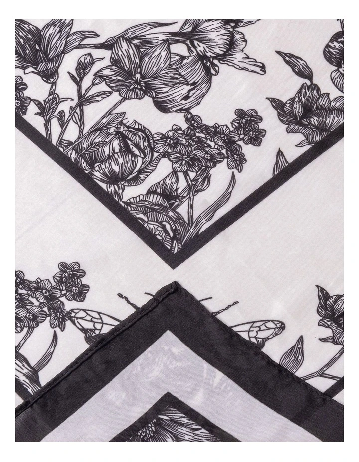 Floral Print Neckerchief in Black image 2