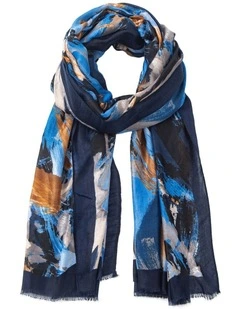 Abstract Painter Scarf in Blue