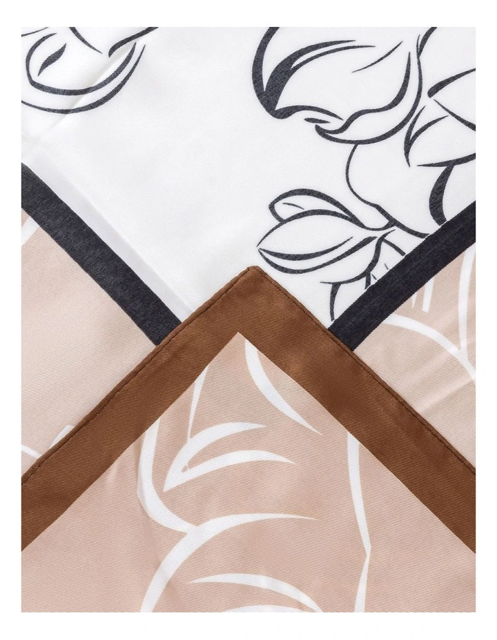 Floral Print Kerchief Scarf in Cafe image 2