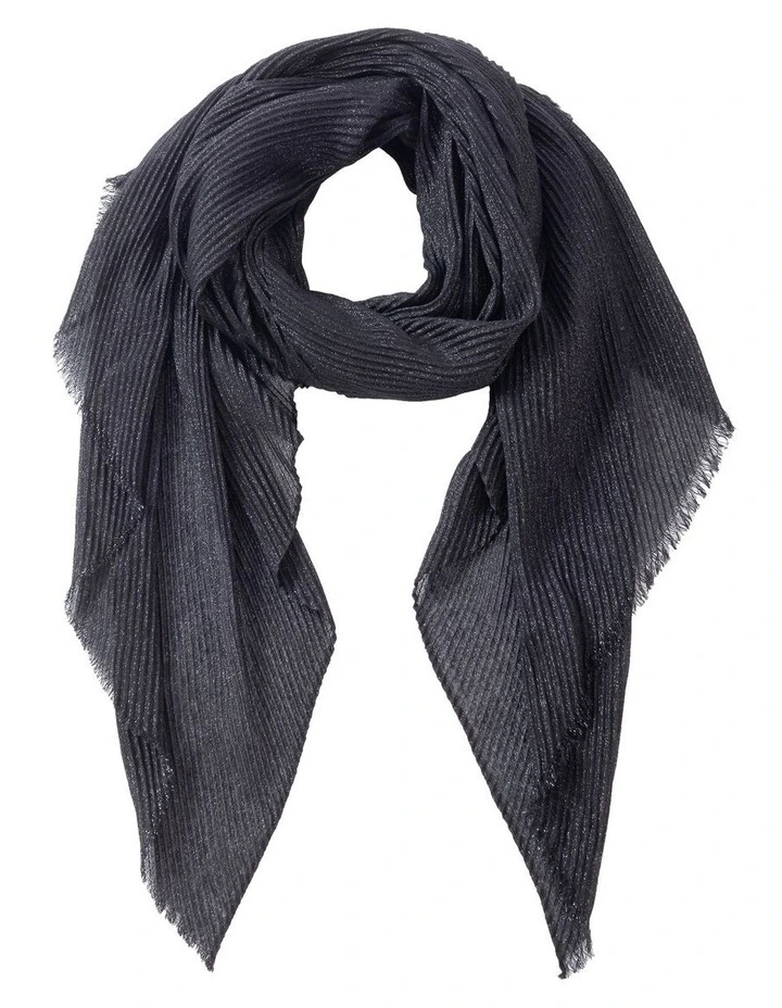 Pleated Eveing Wrap in Black image 1