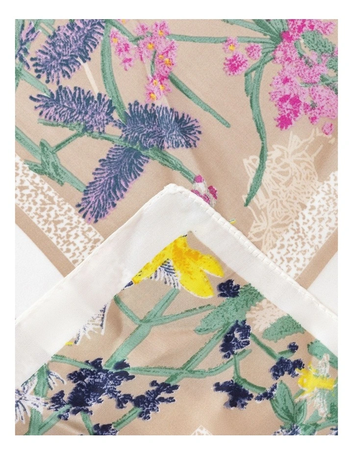 Floral Border Print Kerchief Scarf in Champagne image 2