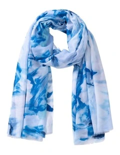Floral Print Scarf in Blue