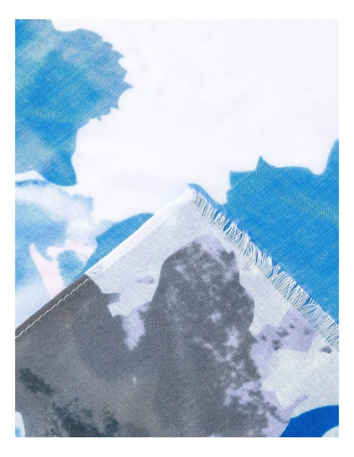 Abstract Painter Print Scarf in Blue image 2