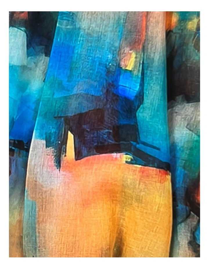 Abstract Print Scarf in Orange image 2