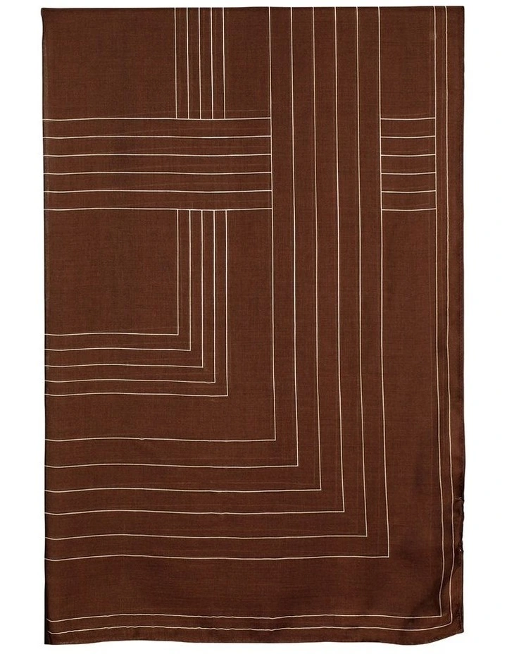 Maze Light-Weight Scarf in Brown image 1