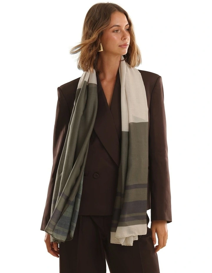 Eleanor Light-Weight Scarf in Khaki Green image 2