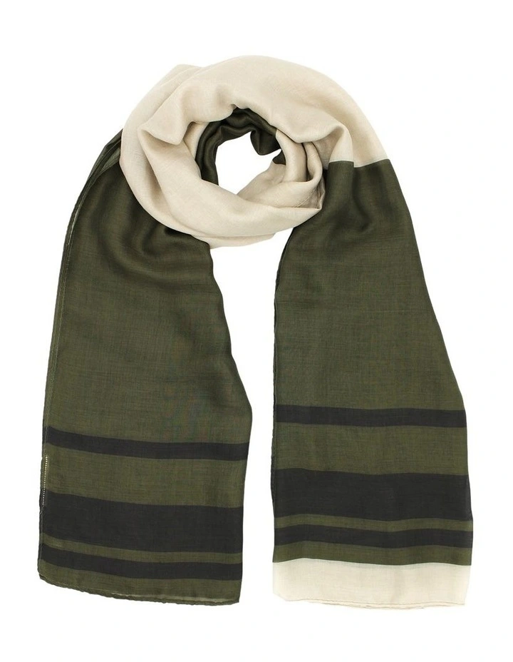 Eleanor Light-Weight Scarf in Khaki Green image 3