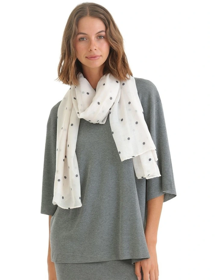 June Light-Weight Scarf in White Cream image 2