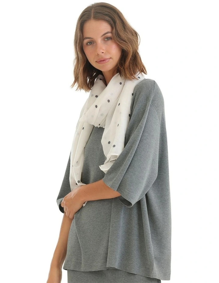 June Light-Weight Scarf in White Cream image 4