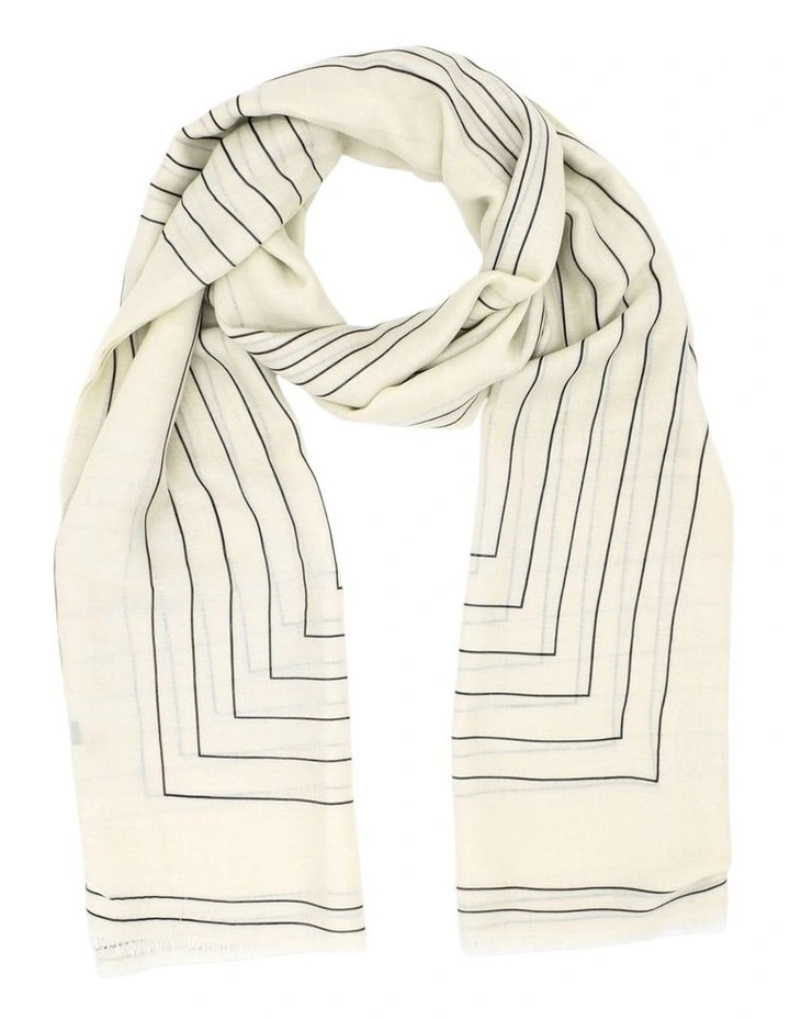 Maze Light-Weight Scarf in Beige image 2