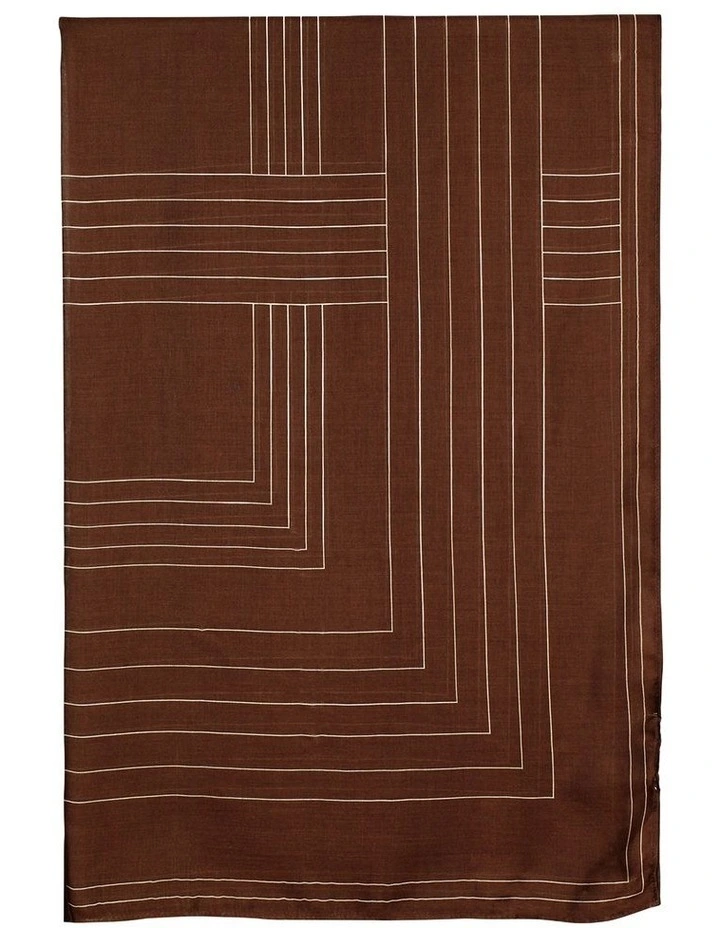 Maze Light-Weight Scarf in Burgundy Red image 1