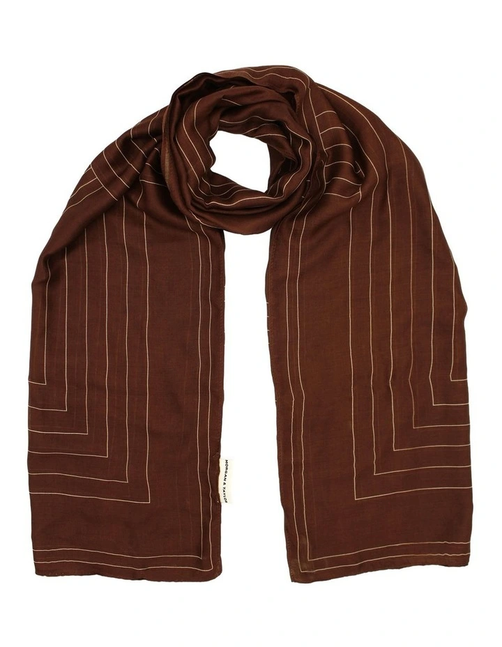 Maze Light-Weight Scarf in Burgundy Red image 3