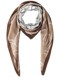 Large Square Neckerchief in Cafe Scarf