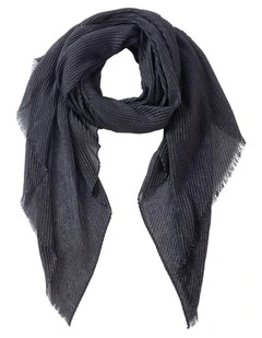 Gregory Ladner Large Square Neckerchief in Black Scarf