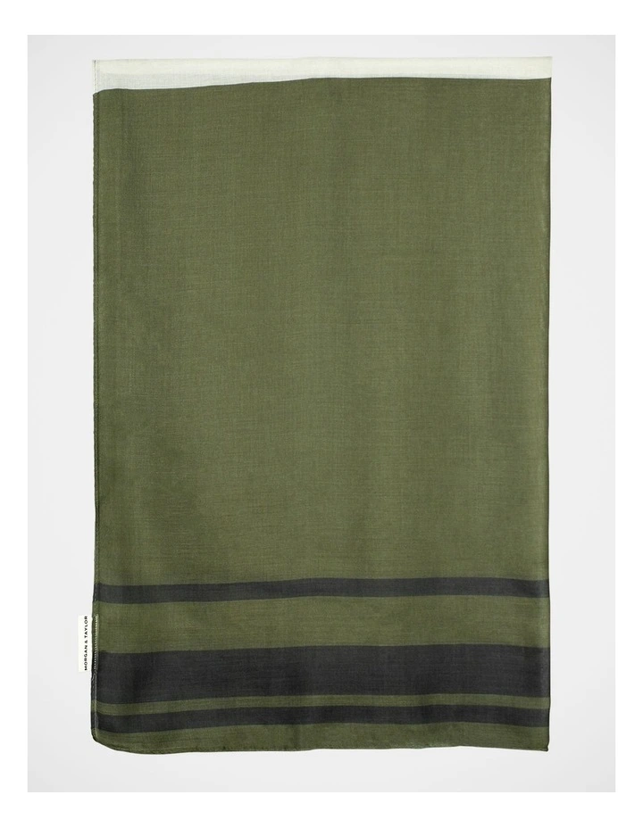 Morgan & Taylor Eleanor Light-Weight Scarf in Khaki Green image 1