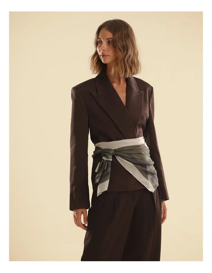Morgan & Taylor Eleanor Light-Weight Scarf in Khaki Green image 6