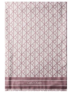 Emblem AOP Jacquard Square Scarf in Fudge