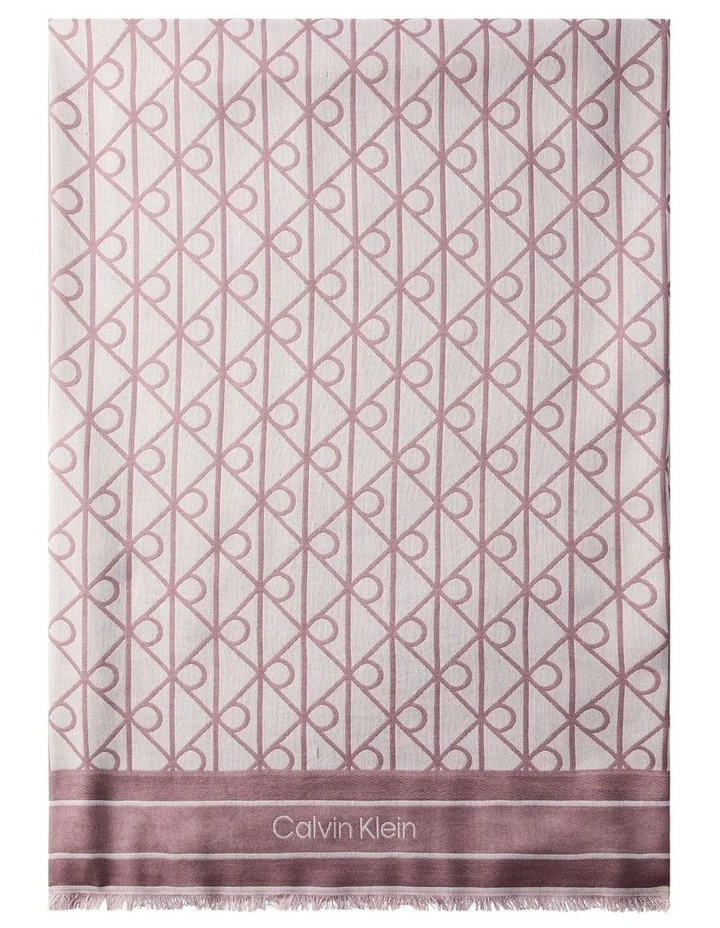 Emblem AOP Jacquard Square Scarf in Fudge image 1