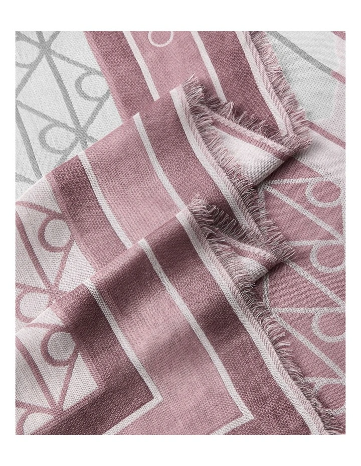 Emblem AOP Jacquard Square Scarf in Fudge image 2