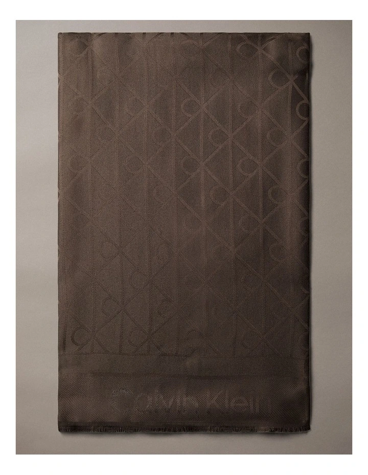 Satin Jacquard Logo Scarf in Delicioso image 1