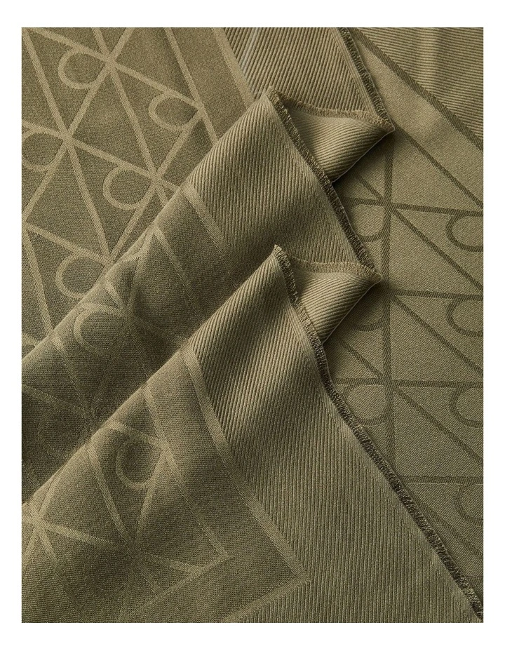 Satin Jacquard Logo Scarf in Olive Night image 3