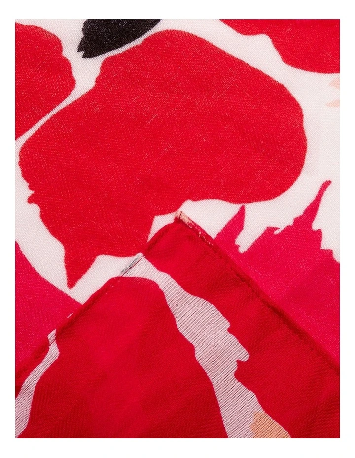 Gregory Ladner Floral Print Scarf Gnkf005M In Red image 2