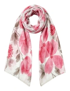 Gregory Ladner Floral Print Scarf Gnkf012M In Pink