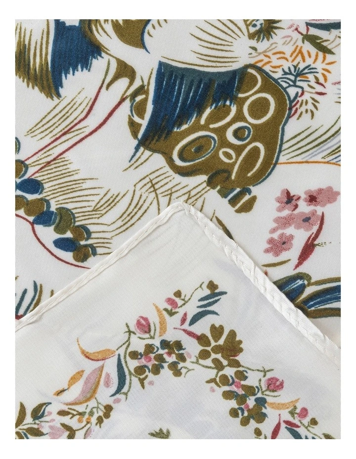 Gregory Ladner Oblong Floral Scarf Gnkf015M In Ivory image 2
