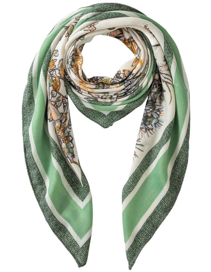 Gregory Ladner Botanical And Butterfly Kerchief Gnkf019M In Green image 1