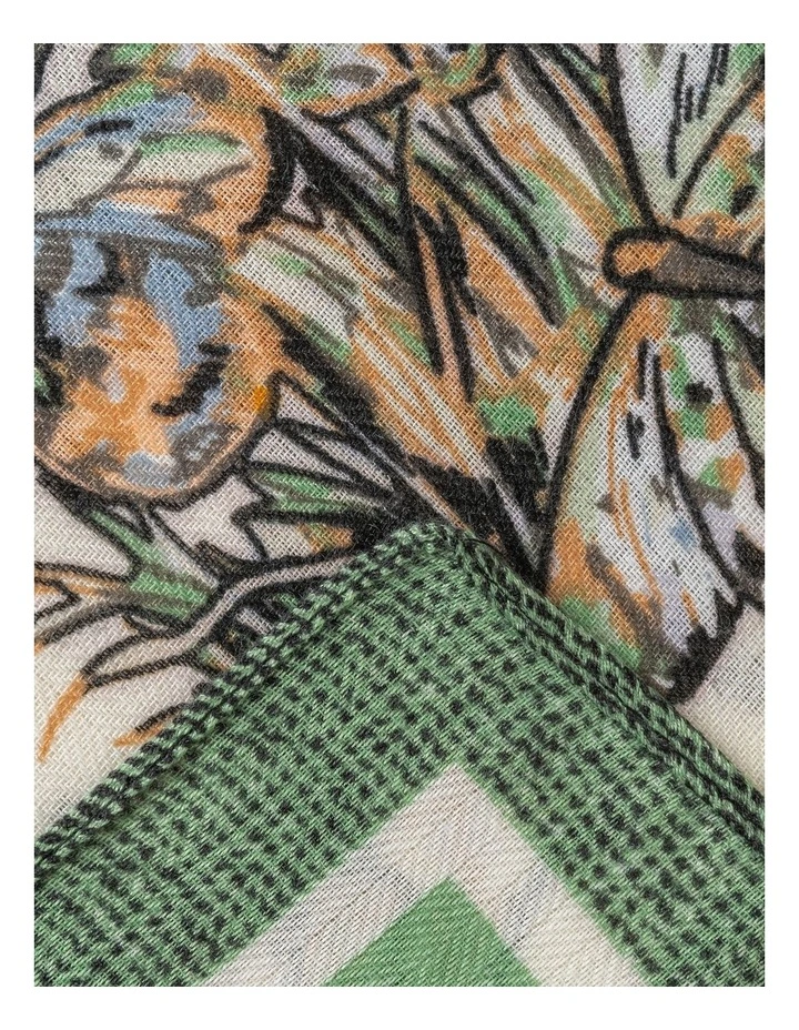 Gregory Ladner Botanical And Butterfly Kerchief Gnkf019M In Green image 2