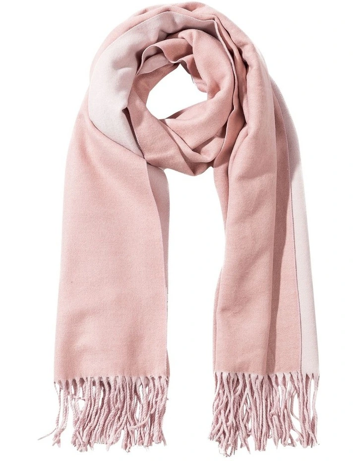 Two Tone Blush Wool Blend Pashmina Scarf image 1