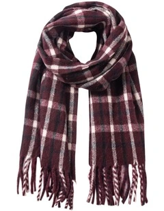 Check  Winter Scarf in Wine