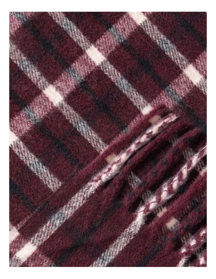Check Winter Scarf in Wine image 2