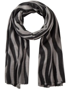 Animal Print Winter Scarf in Grey/Black