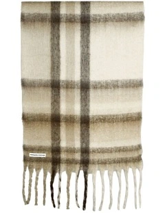 Jessica Woven Check Scarf in Beige