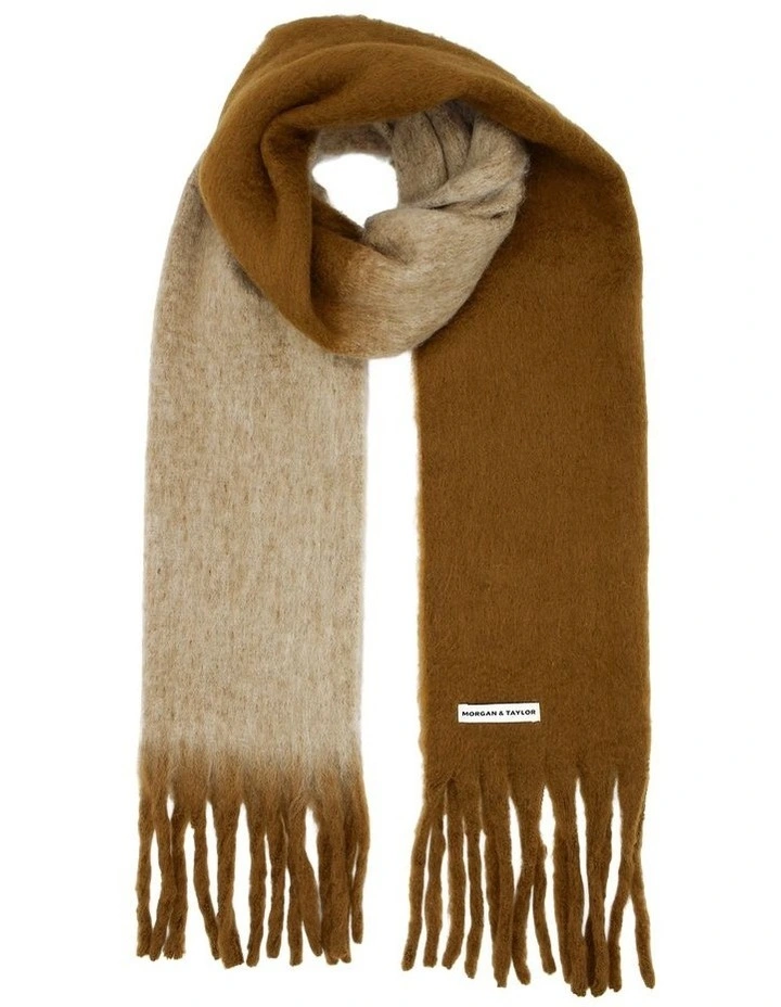 Cosette Chunky Two-Toned Scarf in Brown image 3