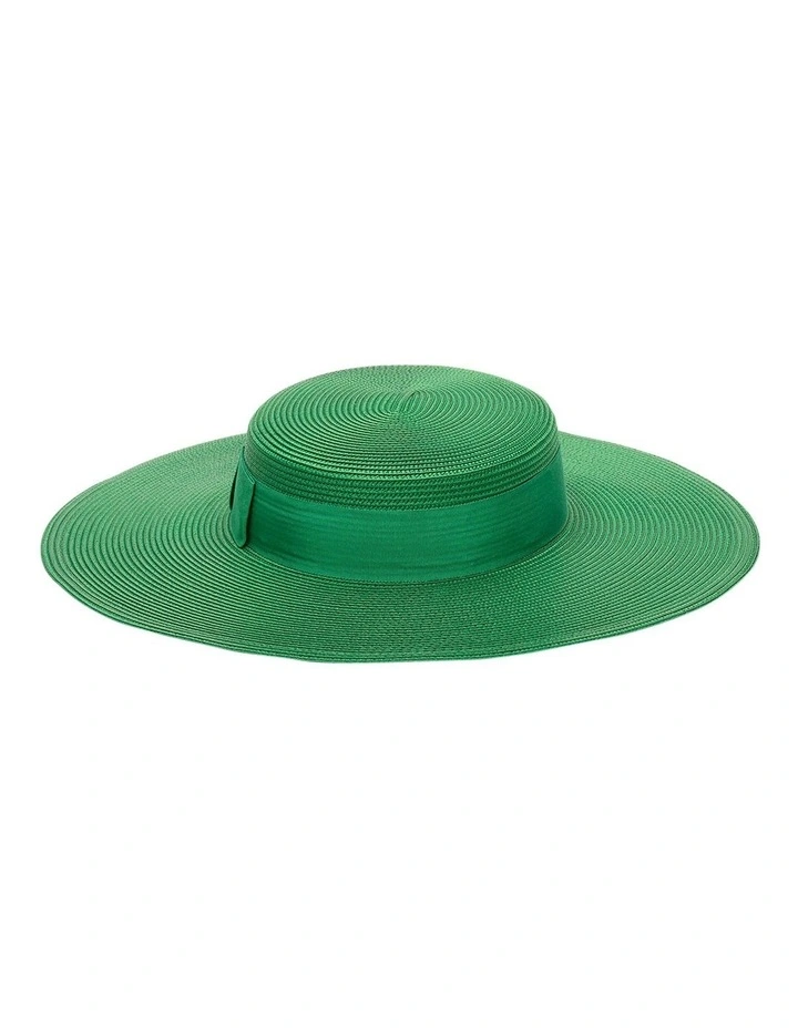 Macy Boater Racewear Hat in Emerald image 1